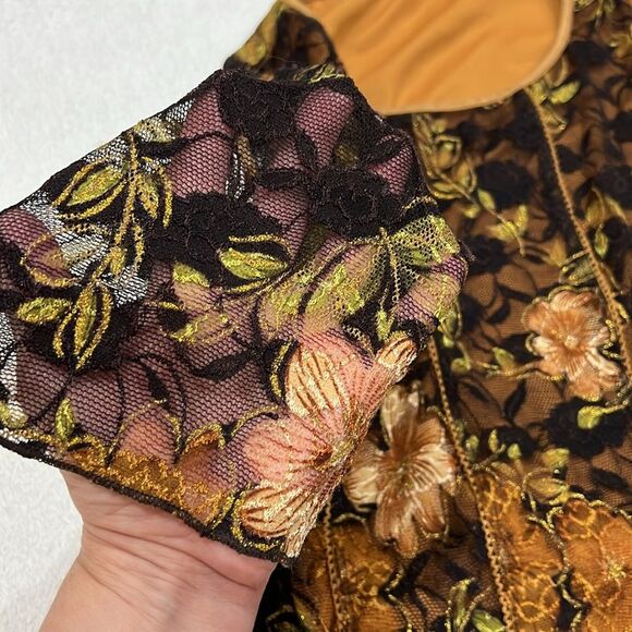 Dress Barn Fall Floral Lace Layered Top Size Large - Picture 9 of 13